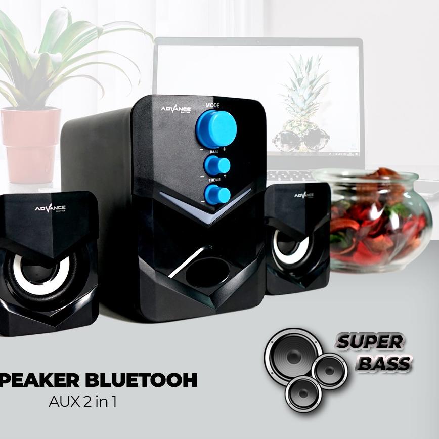 【Barang Ready】ADVANCE Speaker Bluetooth USB Multimedia Aktif 2.1 Stereo Music Box Sub woofer Karaoke Garansi Resmi 1 tahun