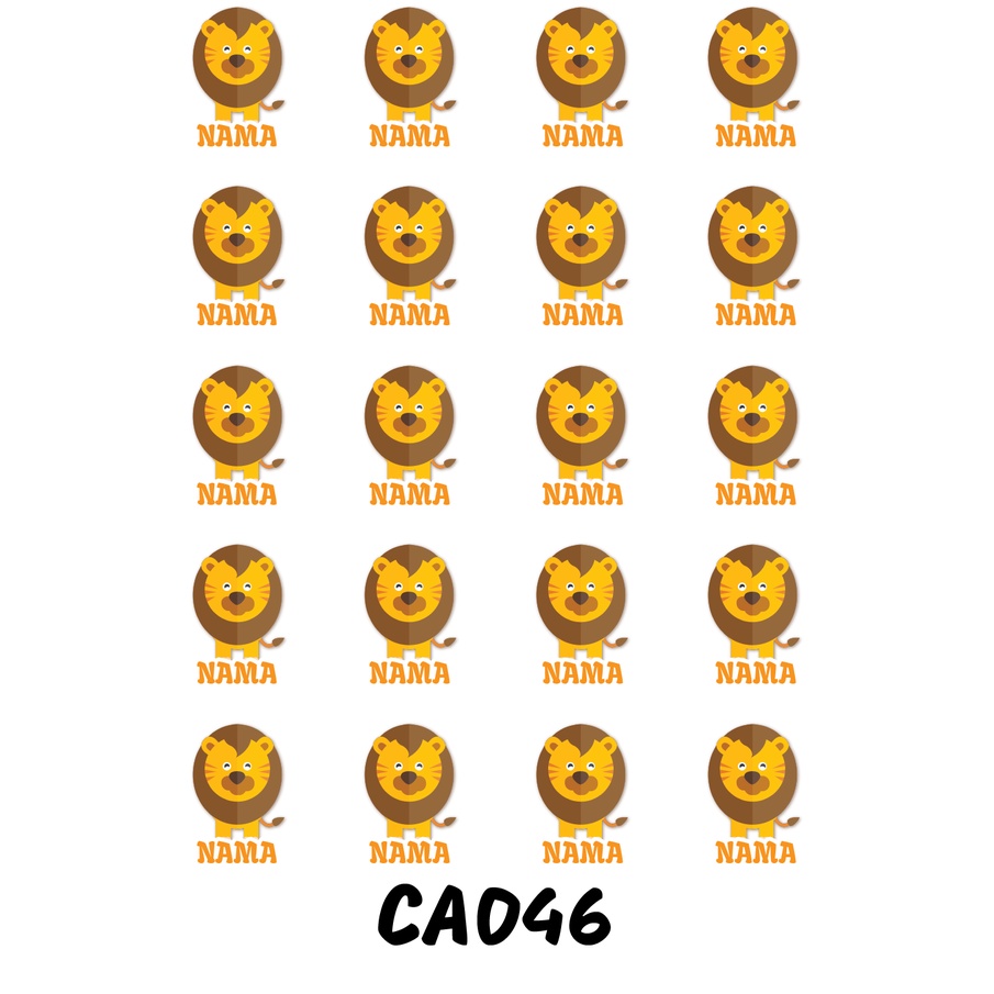 

Sticker Nama Cutting Label Waterproof Tahan Air Lion B (CA046)