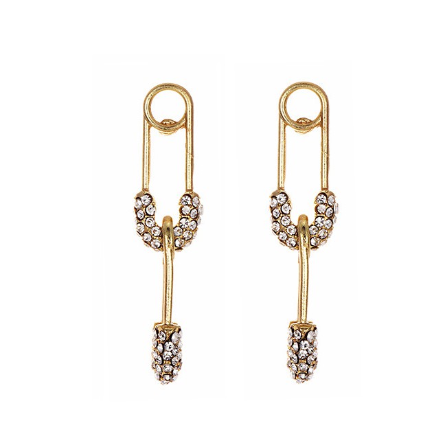 LRC Anting Tusuk Fashion Alloy Diamond Stud Earrings F788XX