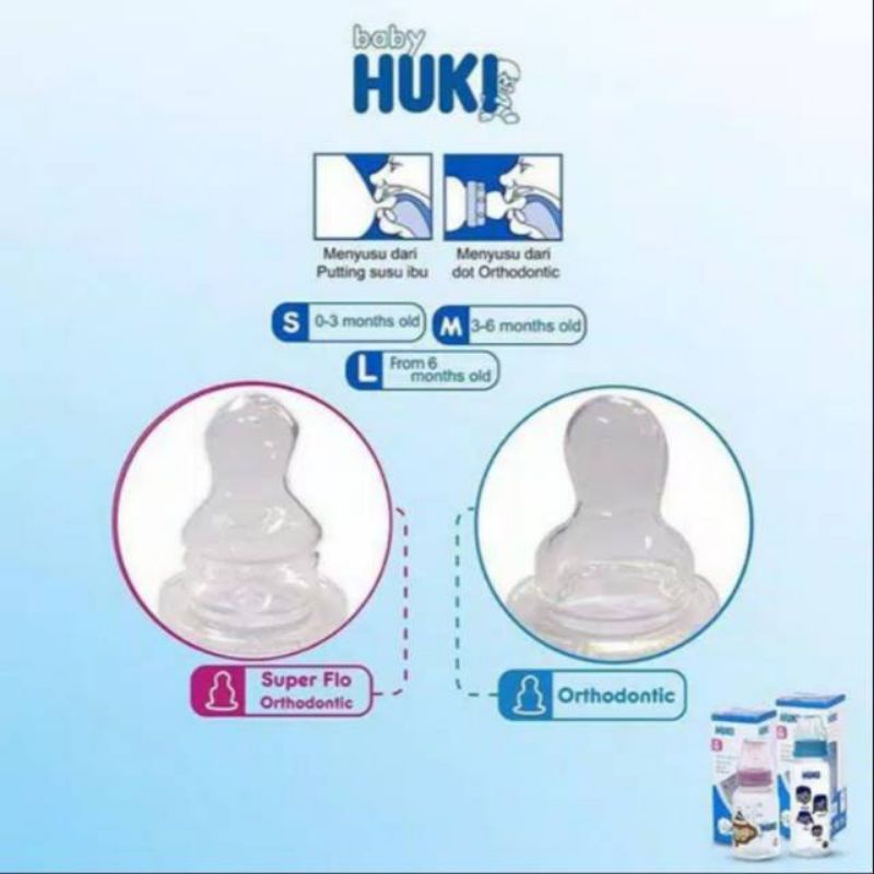 Huki Orthodontic Silicone Nipple S/M/L box isi 1 pcs