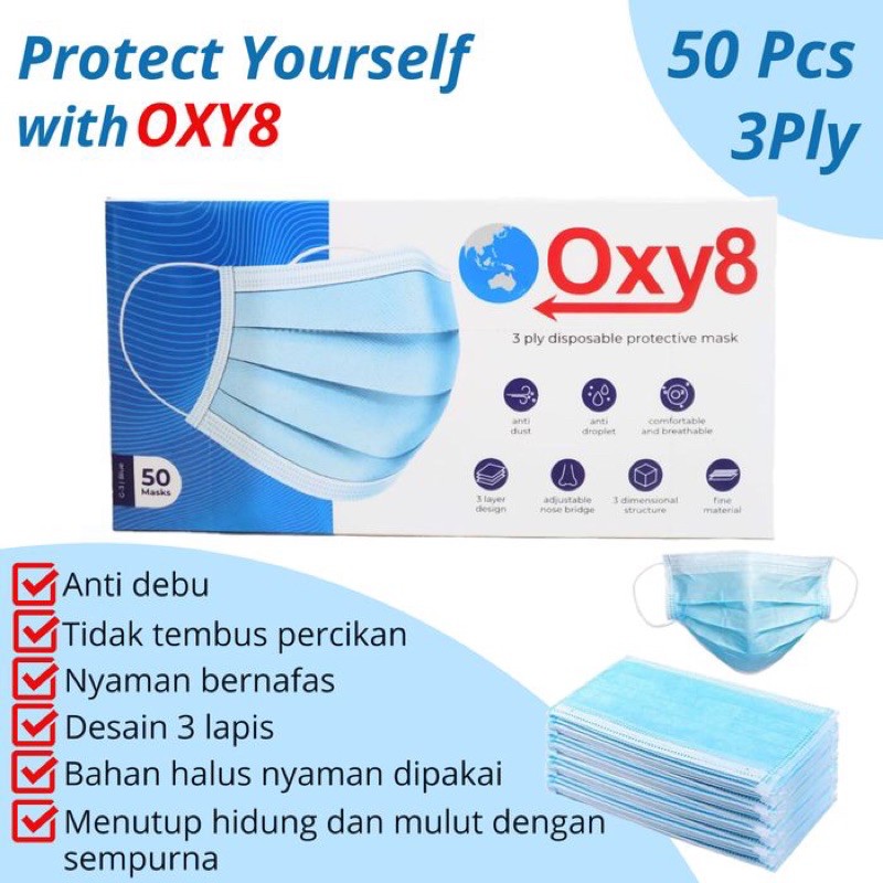 Masker 3ply 50pcs OXY8