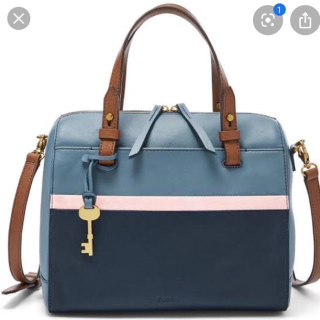 Fossil Rachel Satchel Blue Multi Preloved