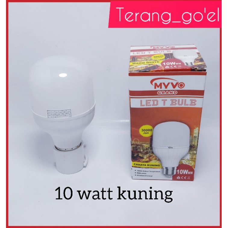 MYVO T BULB LED GREAND 10 watt //Cahaya putih //Cahaya kuning