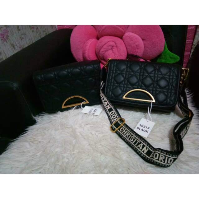 Tas dior hitam 2 tali