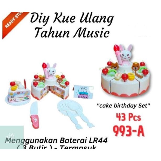 

Mainan Anak DIY Kue Ulang tahun Music Happy Birthday 43PCS 986-1