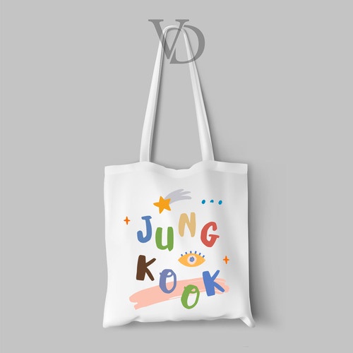 BTS ARMY Tote bag totebag Kanvas Bergambar Tulisan Nama bts member