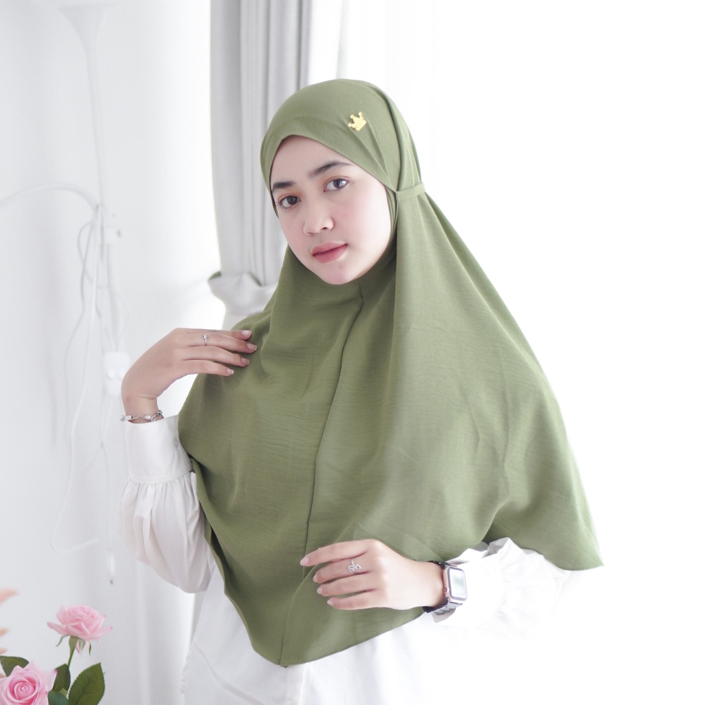 Jilbab Bergo [Crincle Airflow Premium] Ukuran 75 x 90 cm / Kerudung Instan By Glamour Hijab-1