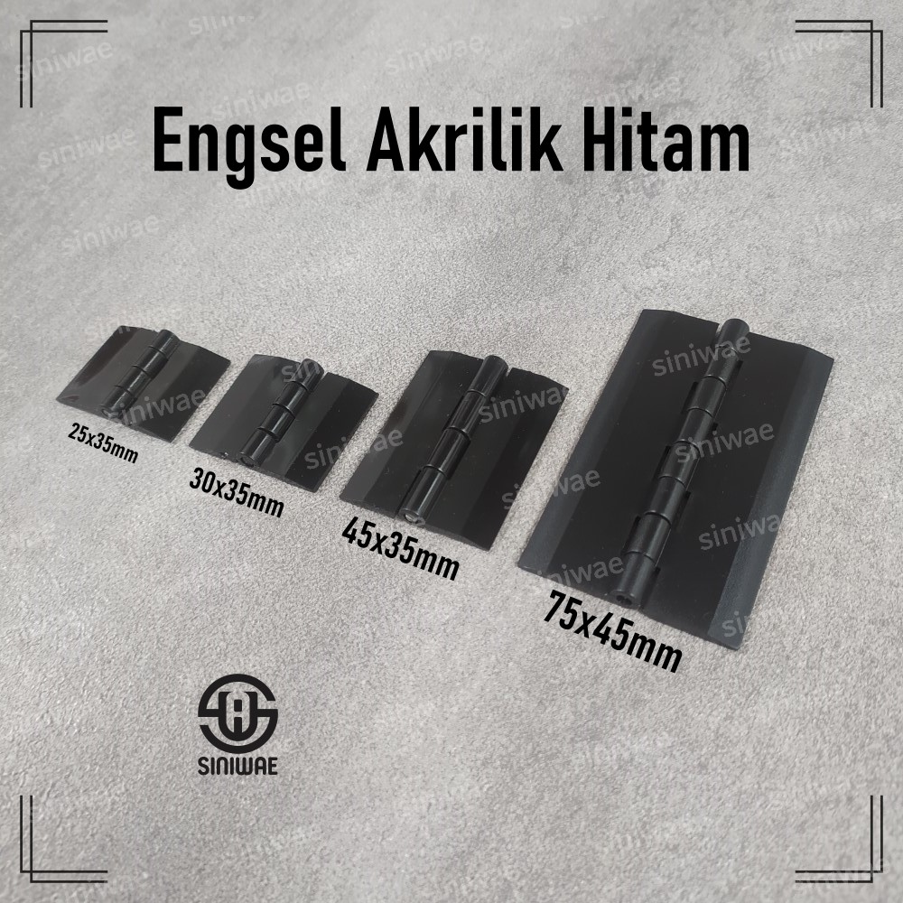 Engsel Akrilik Warna Hitam Solid 2.5cm 3cm 4cm 7cm Transparan Engsel Acrylic Hinge 2 3 4  cm