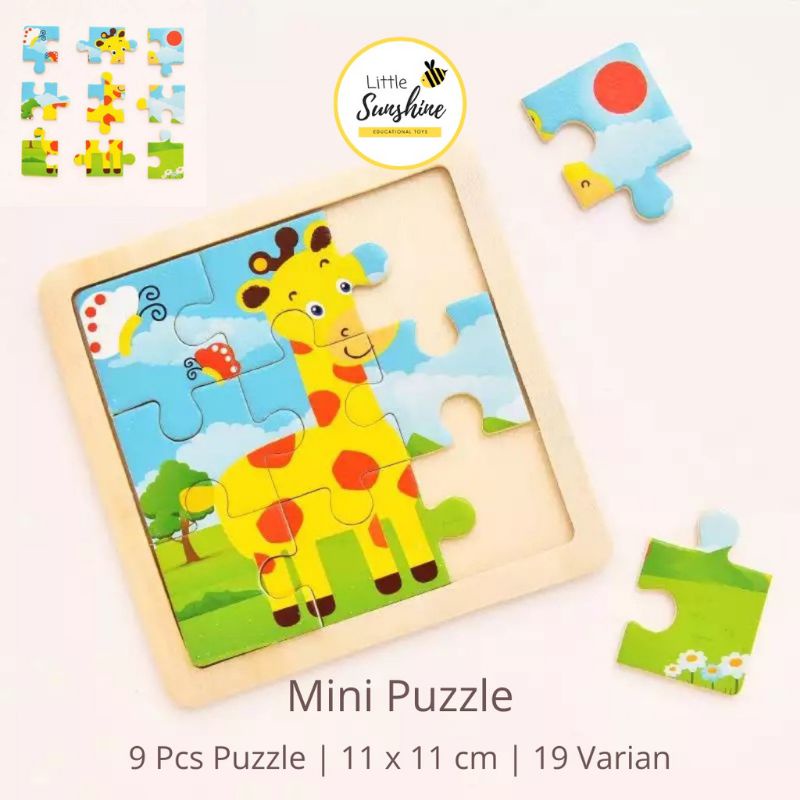Puzzle Edukasi Anak 9 Piece Mainan Impor 11x11cm Mini Puzzle / Mainan Edukasi