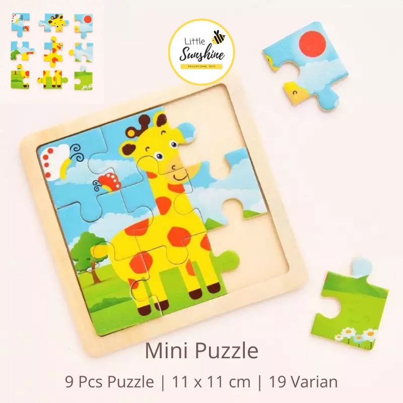 Puzzle Edukasi Anak 9 Piece Mainan Impor 11x11cm Mini Puzzle / Mainan Edukasi