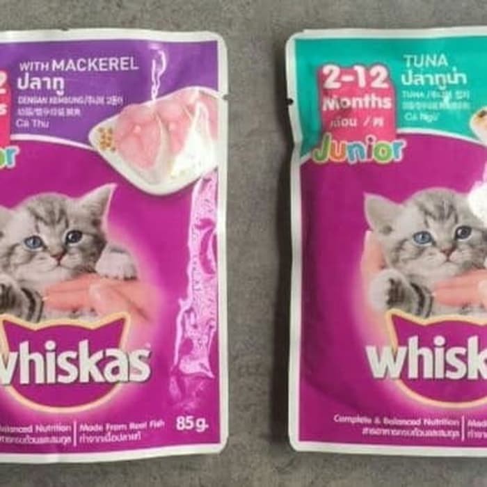 Whiskas Junior Tuna SASET / Mackarel 85 gr. Makanan basah kucing