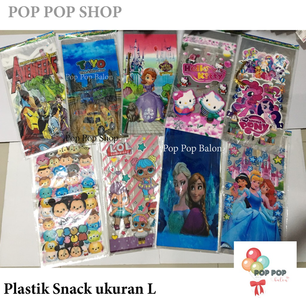 

Plastik Snack Bingkisan Karakter / Souvenir Ulang Tahun Anak ukuran Besar L