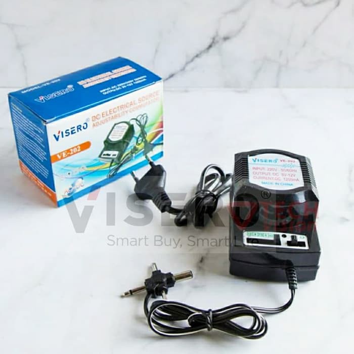 Adaptor Multi/Universal Hitam 1200MA Visero (VE-202)