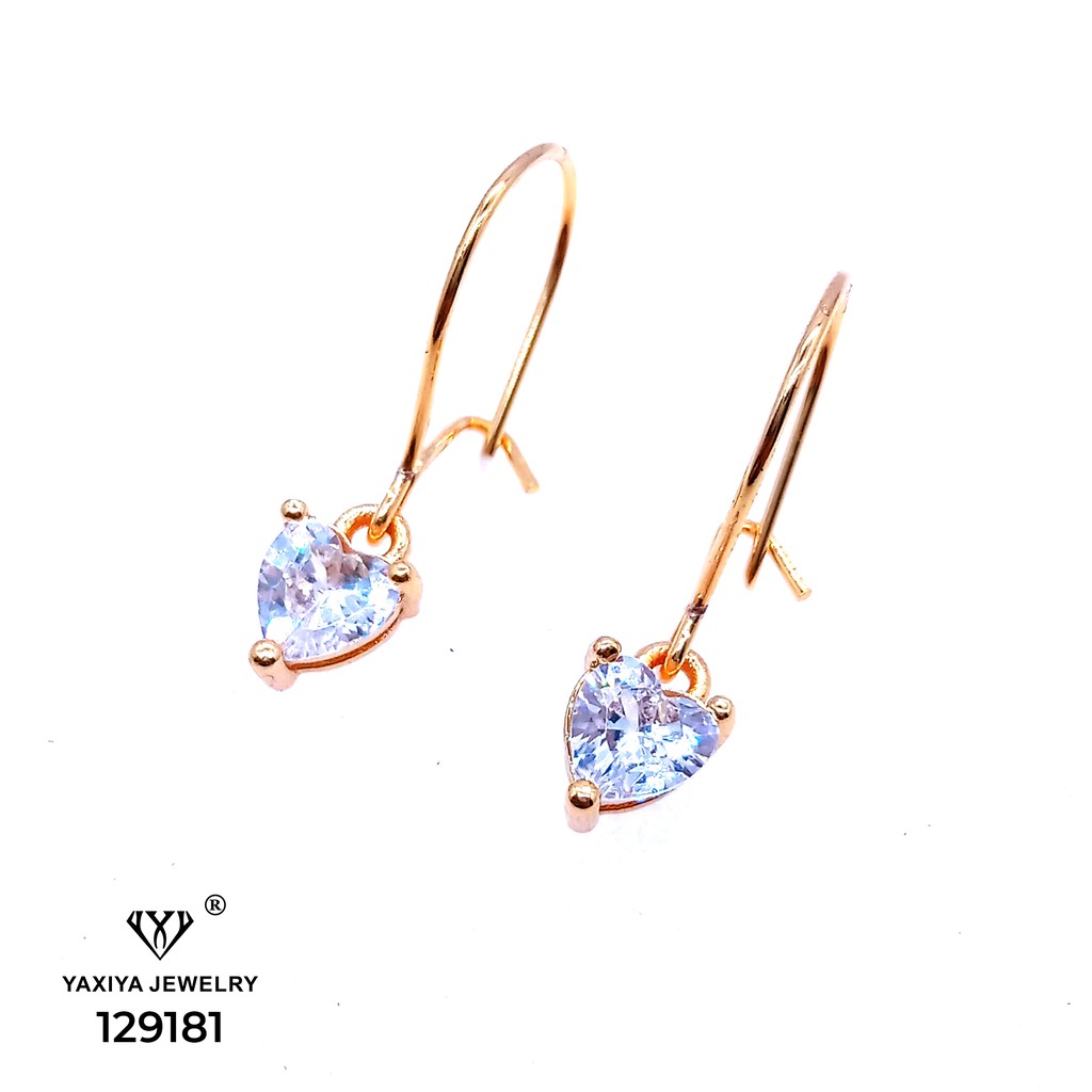 Yaxiya Anting Wanita Permata Perhiasan Lapis Emas 18k 784-1