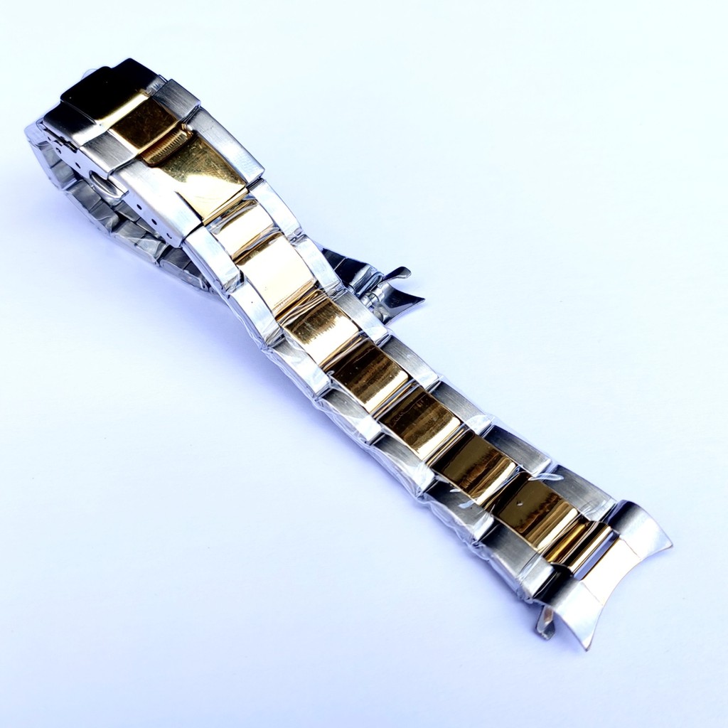 Strap watch Band Kombinasi Gold Silver Tali Rolex Daytona 20mm