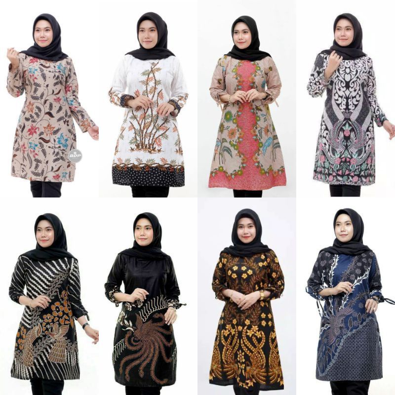 BAJU ATASAN TUNIK BATIK DEWASA BAHAN KATUN STRETCH JUMBO