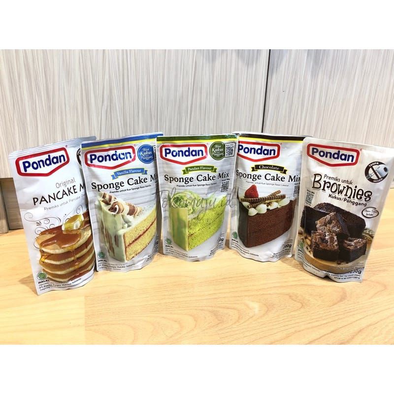 

Pondan Sponge Cake Mix Pouch 200gr /Brownies Pouch 230gr/Pancake