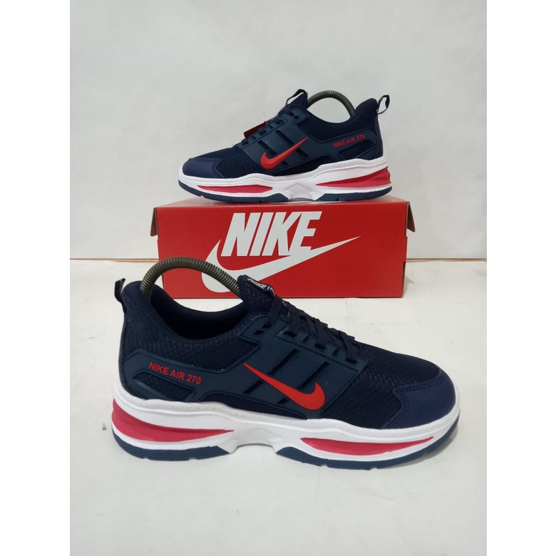 sepatu running pria dan wanita warna navi lis merah keluaran terbaru import quality sepatu sport sne