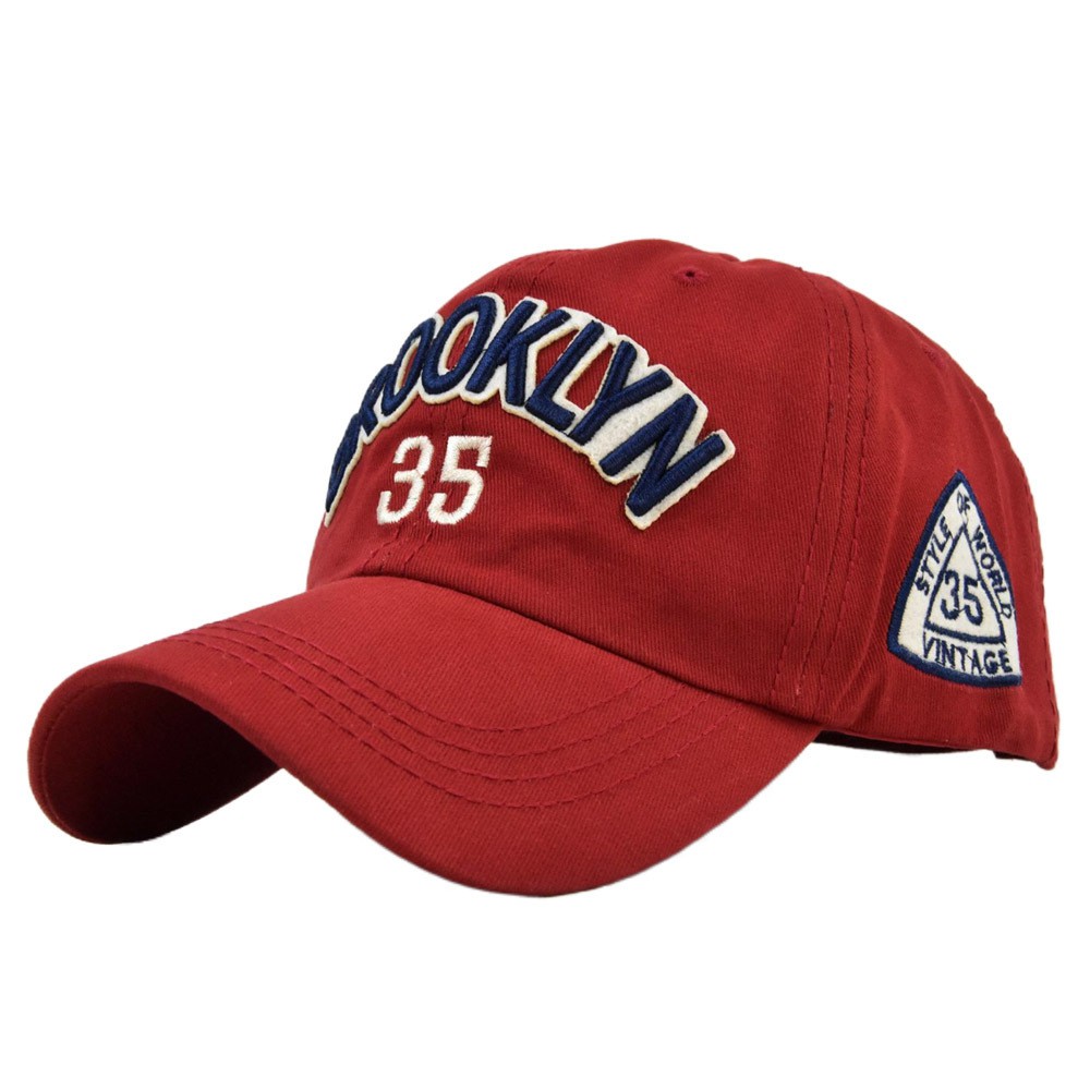 Topi Baseball Motif Bordir Brooklyn 35 &quot;Bahan Katun Untuk Unisex
