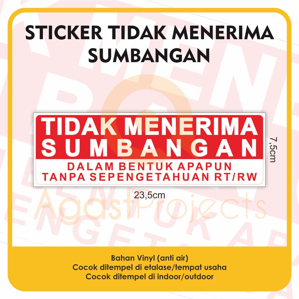 

Stiker Tidak Menerima Sumbangan Sticker Anti Air