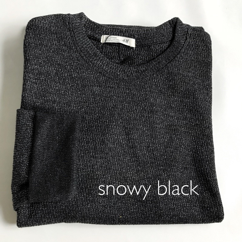 longsleeve rib basic sweater premium baju lengan panjang KALLYOUTFIT-SNOWY BLACK..