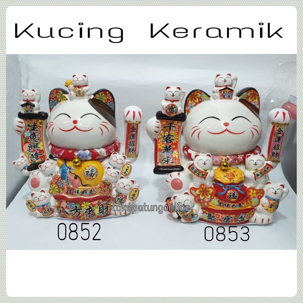 Kucing MAneko Neki Keramik Lucky Cat Super Jumbo