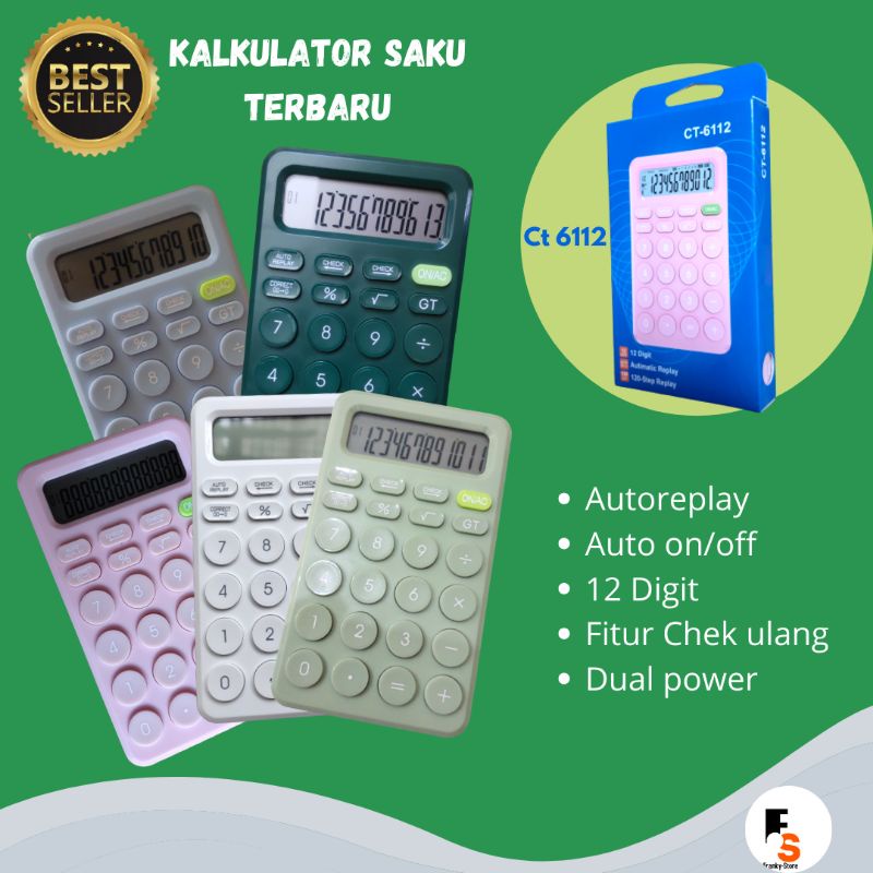 

Kalkulator Dagang Saku Mini Kecil Cek Ulang Warna Warni Bagus Terbaru Pengganti ct 6000ii tipe 6112