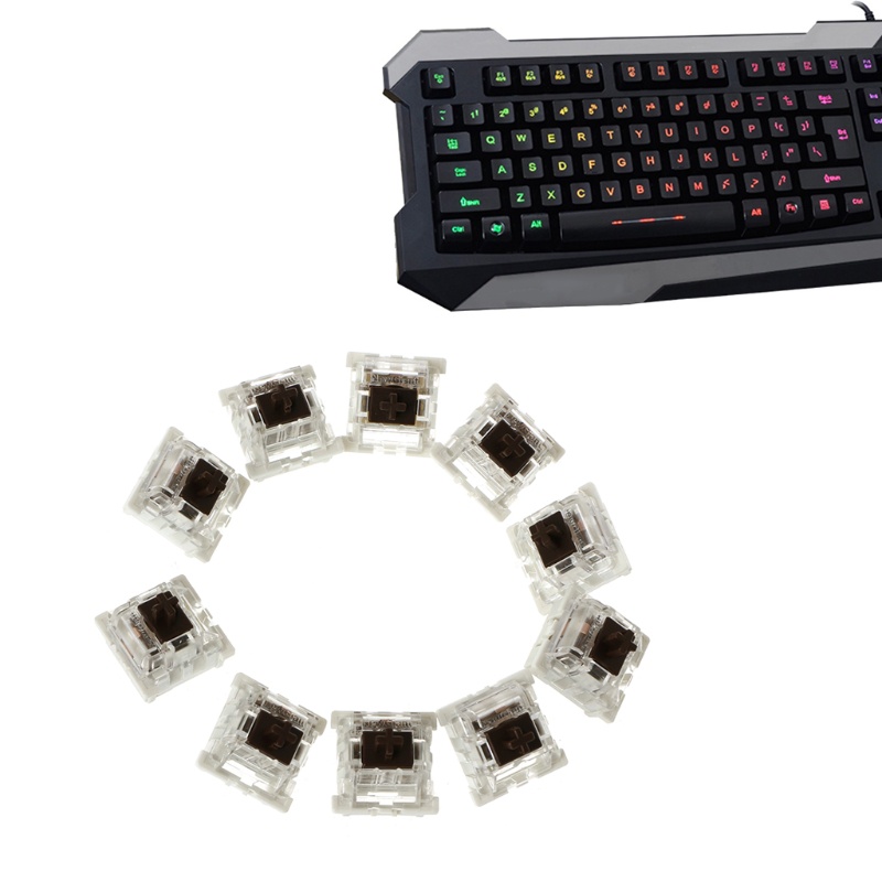 Btsg Tactile Linear Switch 3Pin Brown Saklar Untuk Keyboard Mekanik Gateron MX Cherry MX Clone Switch Transparan Hou