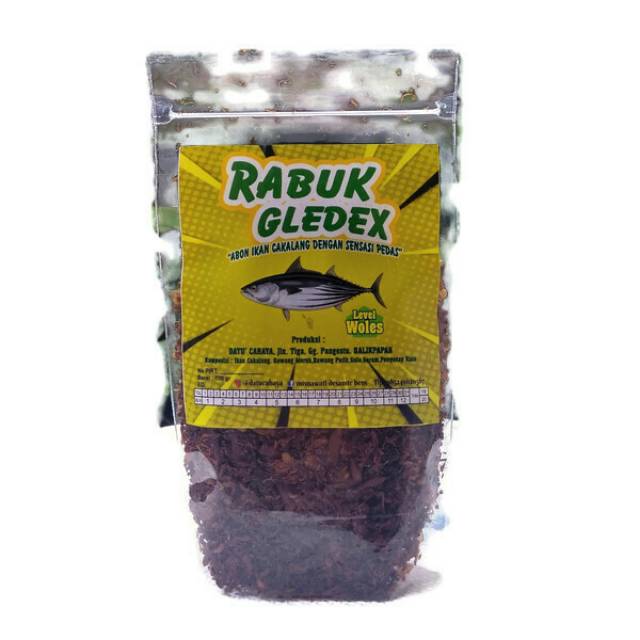 

Rabuk Gledex/abon ikan cakalang 3 level pedas