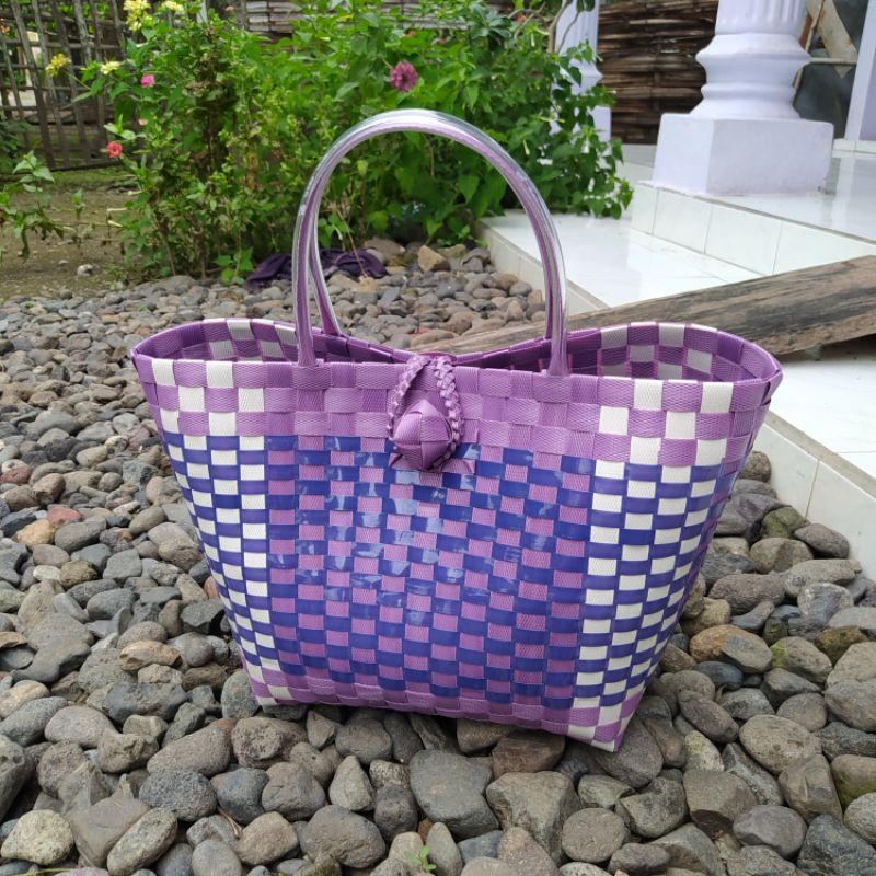 (VERTIK) Tas Belanja/ Tas Wanita/ Tas Mukena/ Tas Souvenir/ Tas kondangan/ Tas Anyaman Premium Situbondo