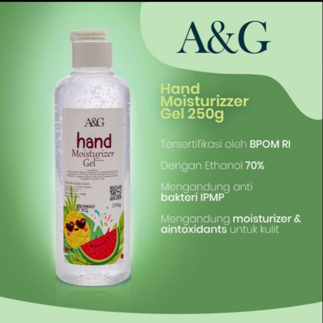 250g A&amp;G Hand Sanitizer Gel With Antiseptic (ORIGINAL) with moisturizer