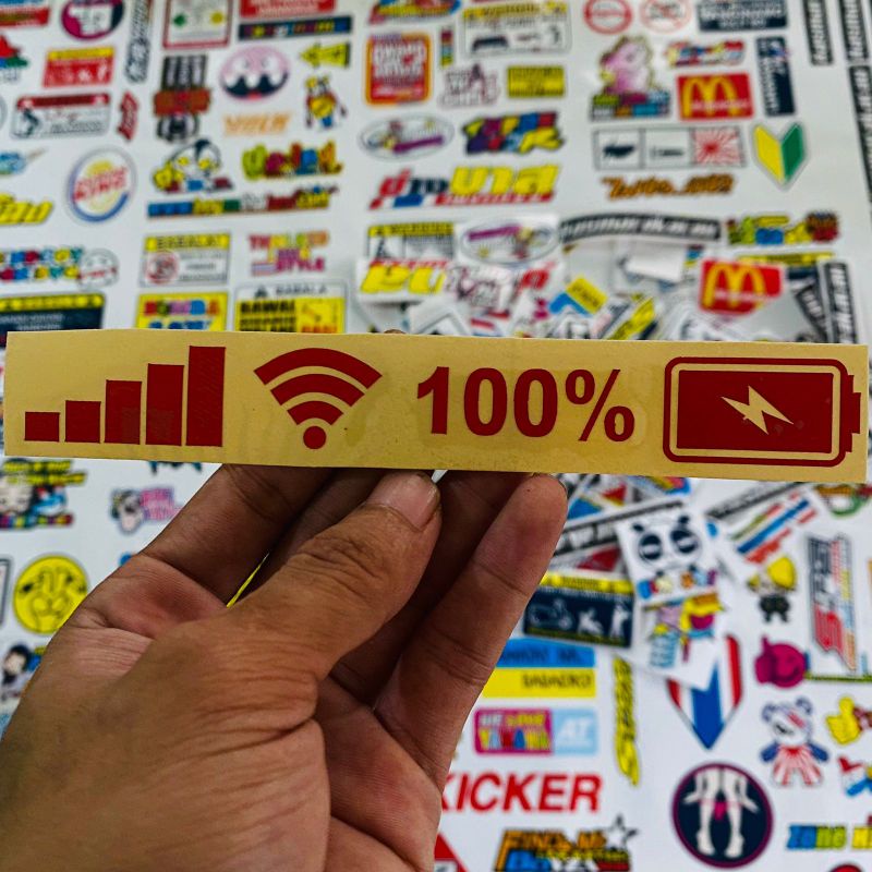 Sticker bar signal Stiker sinyal wifi batrai cutingsticker motor viral bahan reflektive,hologram