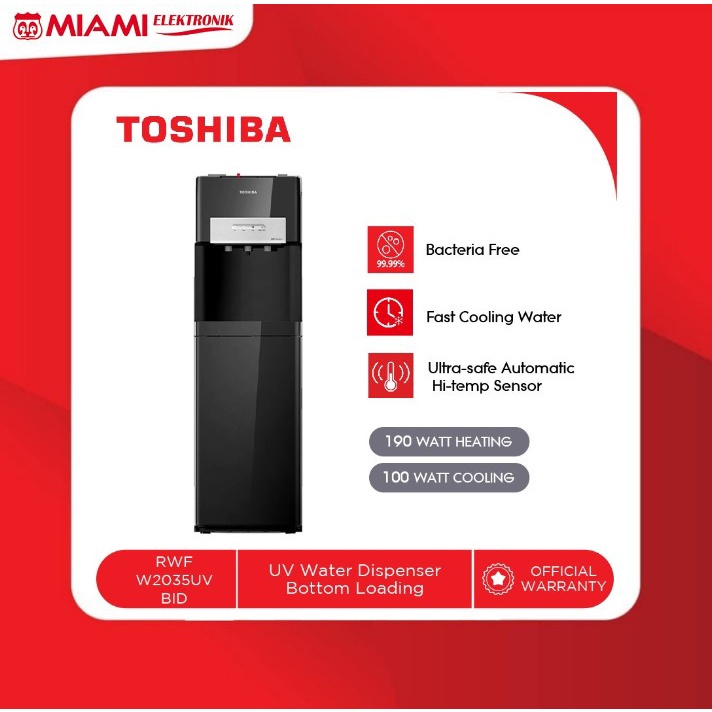 TOSHIBA Dispenser Air Galon Bawah RWF-W2035UVBID(K) Hitam