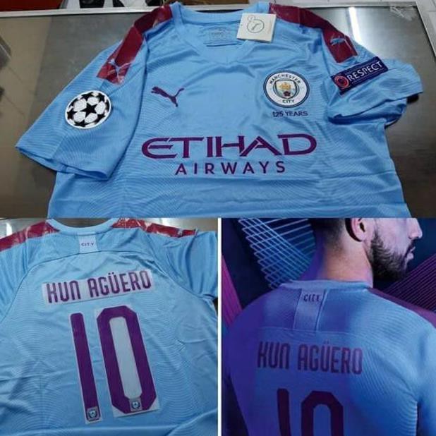 Jersey Bola Club Manchester City Home 2019/2020 Plus Nameset n Patc UCL grade ori