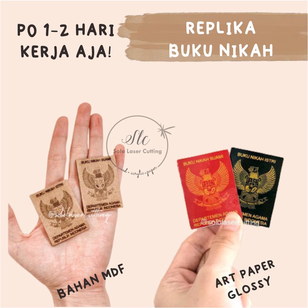 SEPASANG BUKU nikah replika  miniatur buku nikah |buku nikah hiasan mahar/scrabbook buku nikah kecil