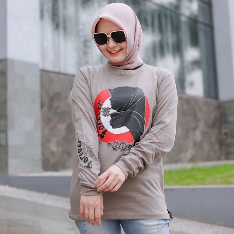 Baju kaos Wanita Tangan Panjang Forever / Atasan wanita tangan panjang Forever