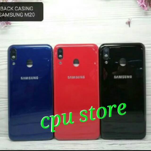 Backdoor back casing belakang tutup baterai Samsung M20 original.
