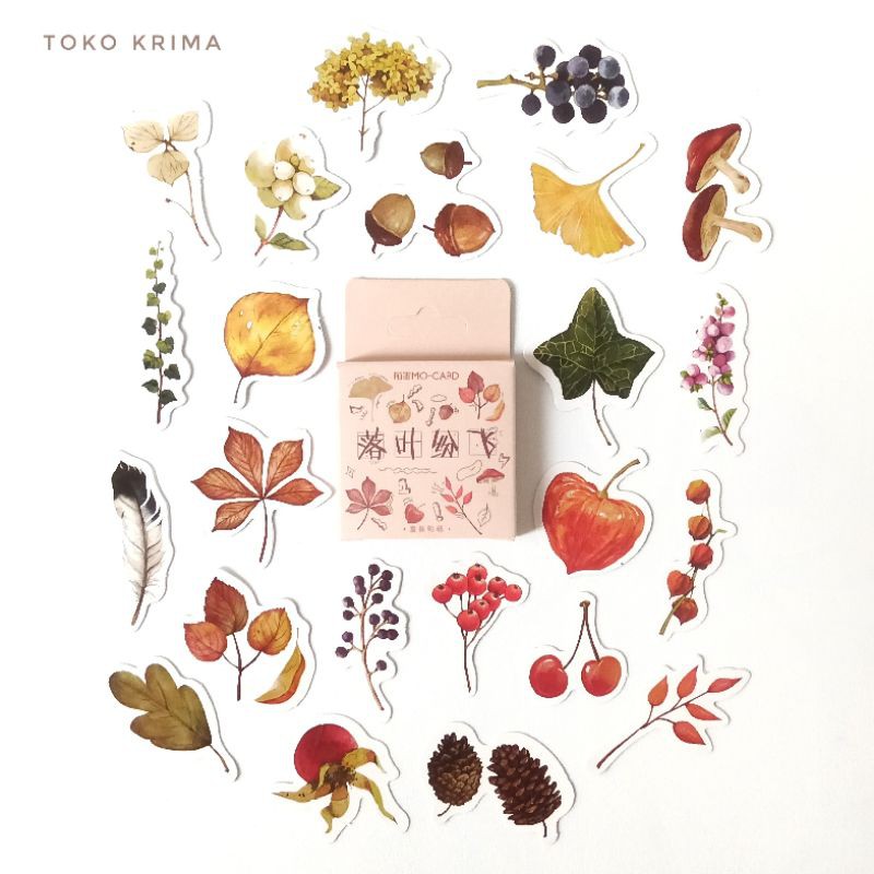 

Set Stiker Sticker Aesthetic Box Mini Isi 46 pcs Tema Daun Gugur Untuk Deco Jurnal Diary