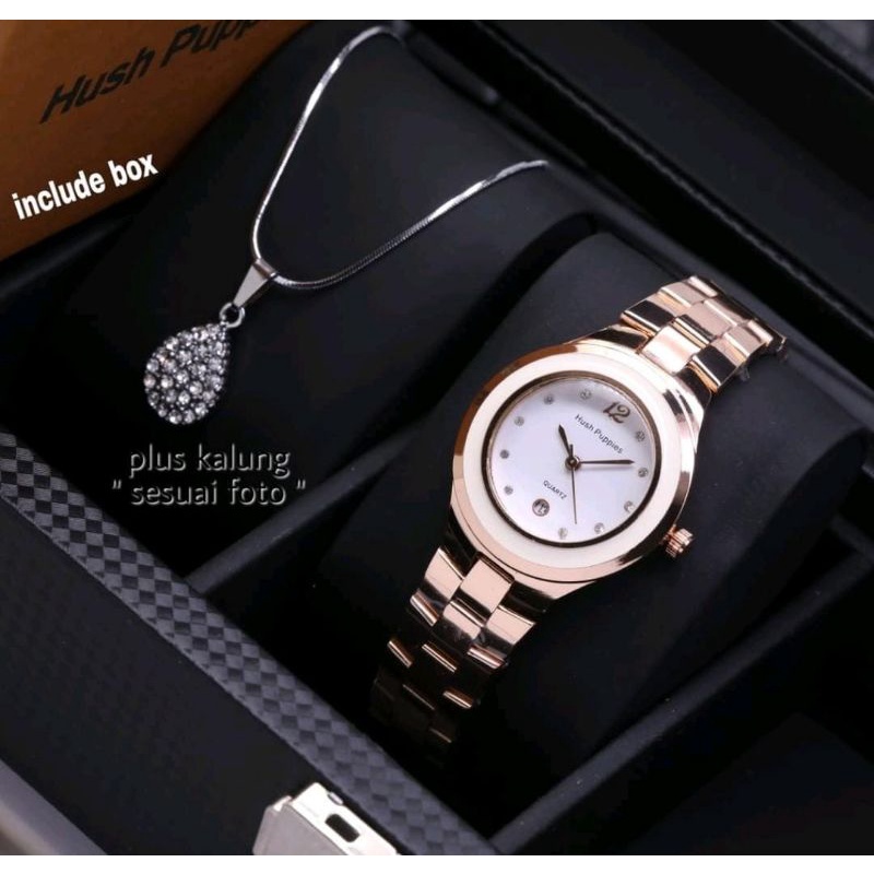 Jam Tangan H.Puppies Free Kalung Jam Tangan Stainliss Terlaris Jam Tangan Wanita Best Seller