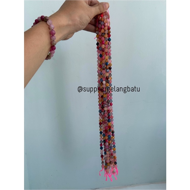 batu faceted hexagon Stone 8mm candy onyx multicolour obsidian rainbow