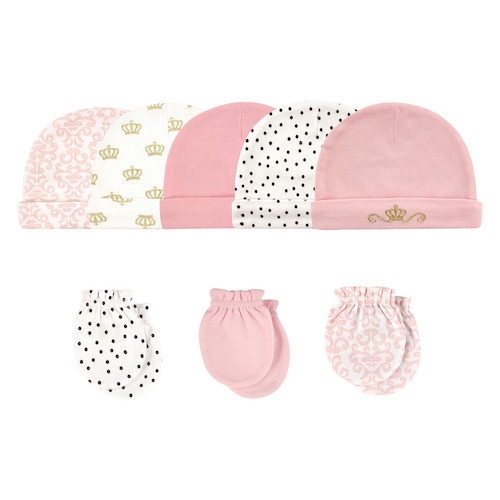 Hudson Baby 5pcs Cap &amp; 3pcs Scratch Mitten Set