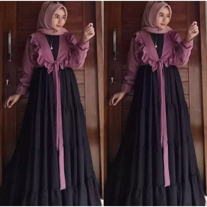 GAMIS SHAKILA ROMPI POLOS WARNA