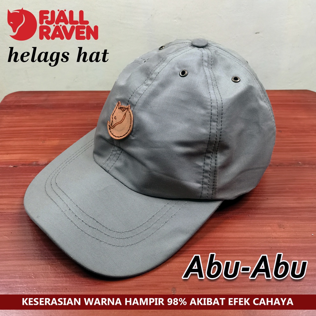 TOPI OUTDOOR FJALLRAVEN HELAGS CAP HAT NEW REPLIKA / TOPI MODEL BISBOL PENDAKI PRIA WANITA-ABU - ABU