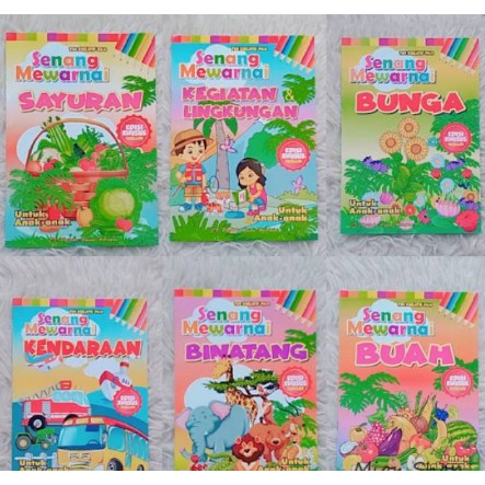 Buku Anak Senang Mewarnai - Buku Latihan Mewarnai untuk Anak Edisi Khusus Terbaru