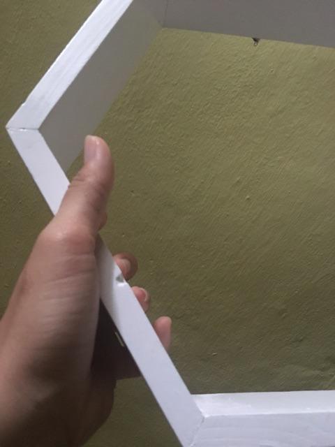 Promo Rak Hexagonal Set Hiasan Dinding Kayu Rak Kayu Heksagonal Dekorasi Rumah Cafe Kantor Eo