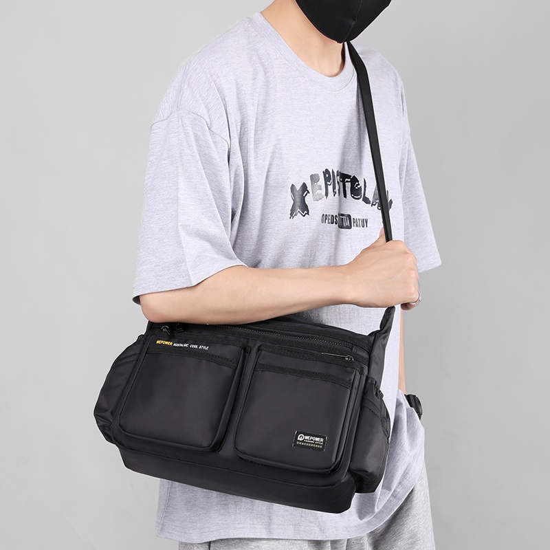 Tas Selempang Pria HAOSHUAI 5833 Sling Bag Pria Pria Anti Air Bahan Dolby Lotto Coated