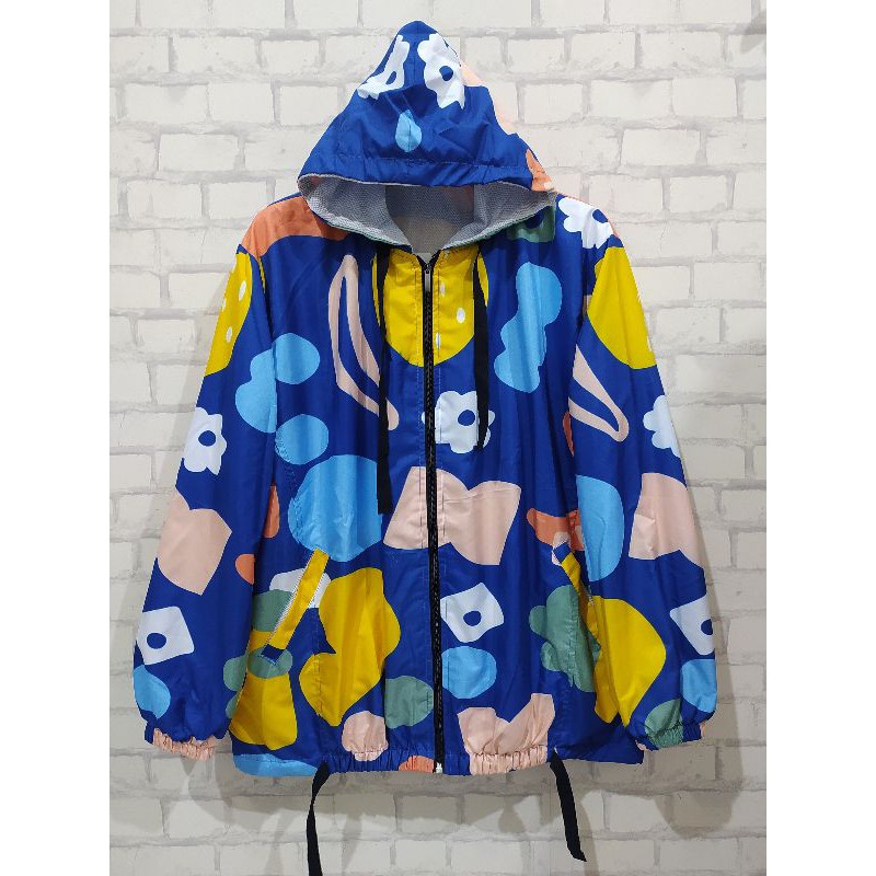 JAKET SEPEDA WANITA PARASUT / JAKET PRINTING BAHAN PARASUT