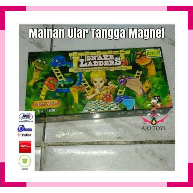 MAINAN EDUKASI ULAR TANGGA KLASIK MAGNET SNAKE LADDER BOARD DX
