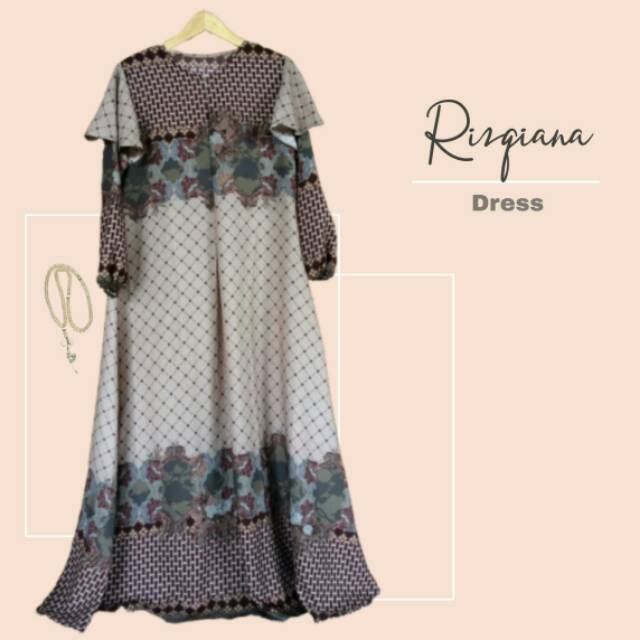 Rizqiana dress/Gamis syar'i/gamis motif/dress motif/casual dres/gamis formal/ dres formal/long dress