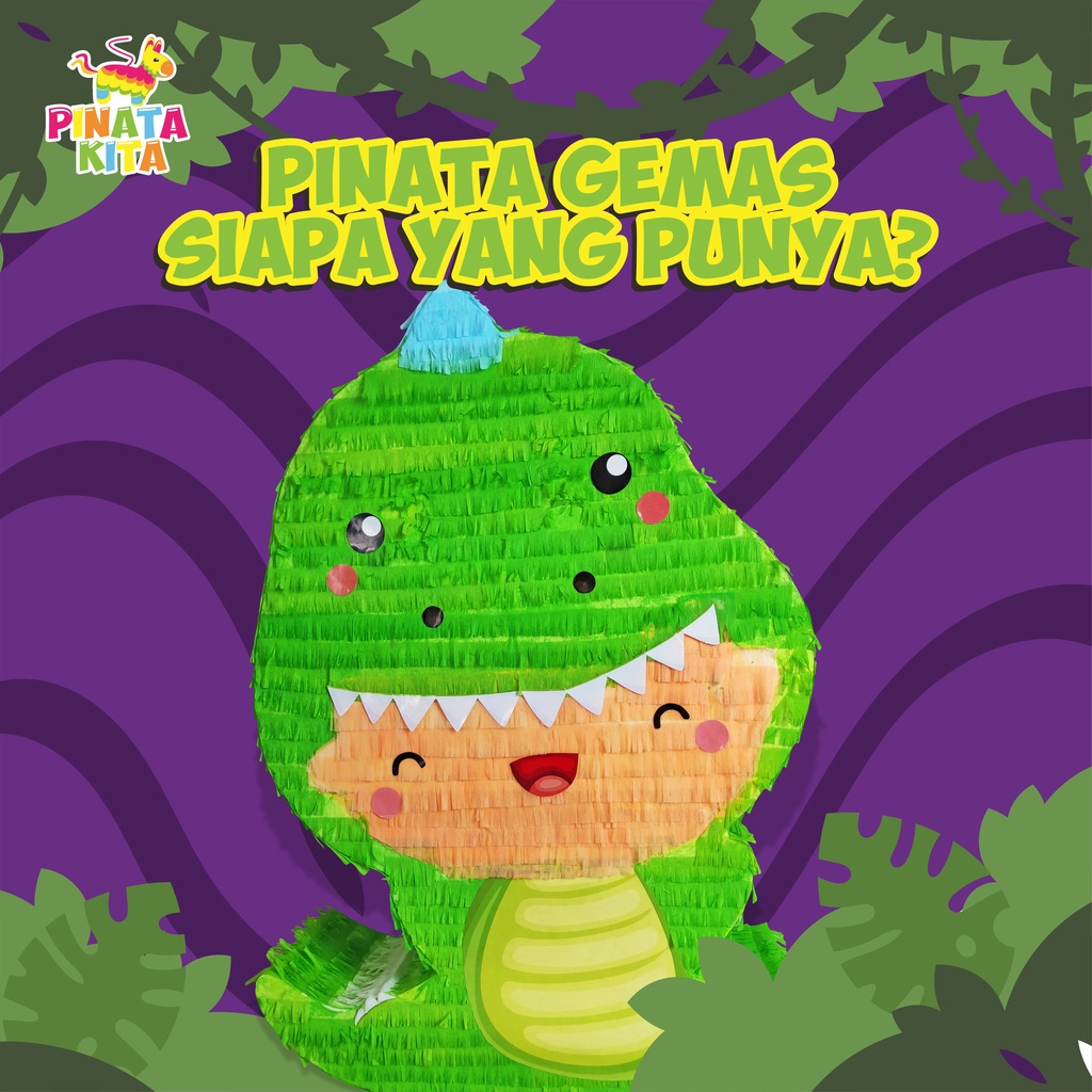 pinata dino / pinata dino hijau / pinata dinosaurus  / pinata dinosaurus hijau / pinata jungle / pin